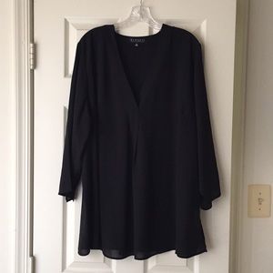 Eloquii Size 22 Black Pullover Blouse